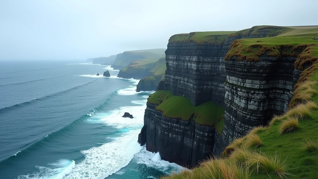 Dramatic cliff edge with Atlantic Ocean views on northern coast of Inis Mór